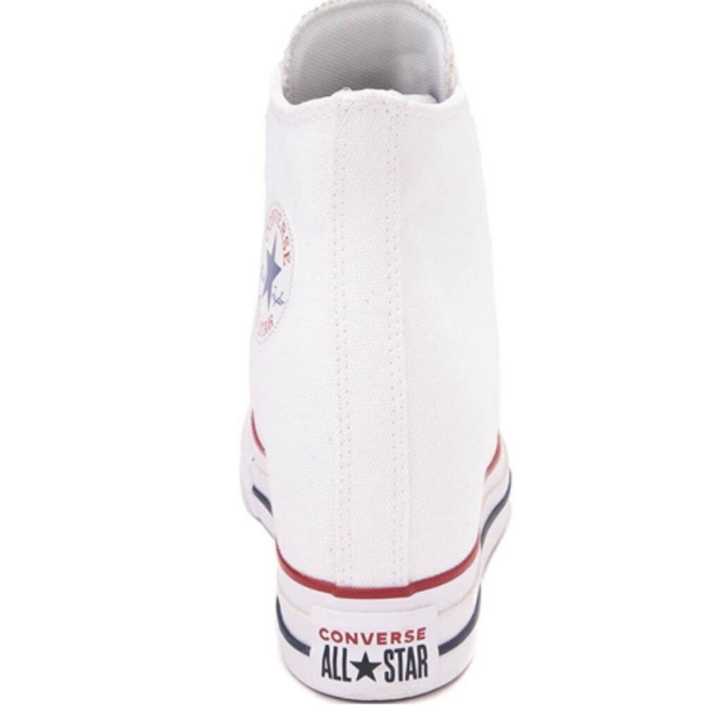 NEW CONVERSE CHUCK TAYLOR ALL STAR WHITE WEDGE PLATFORM HIGH TOPS SNEAKERS 7.5 - Picture 7 of 12